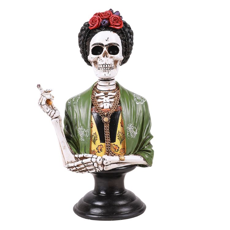 Day of the Dead Hand Painted Frida Kahlo Bust Centrepiece