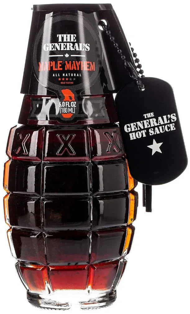 The Generals Hot Sauce Grenade - Maple Mayhem Hot Syrup 180ml (6oz) - Chile Mojo