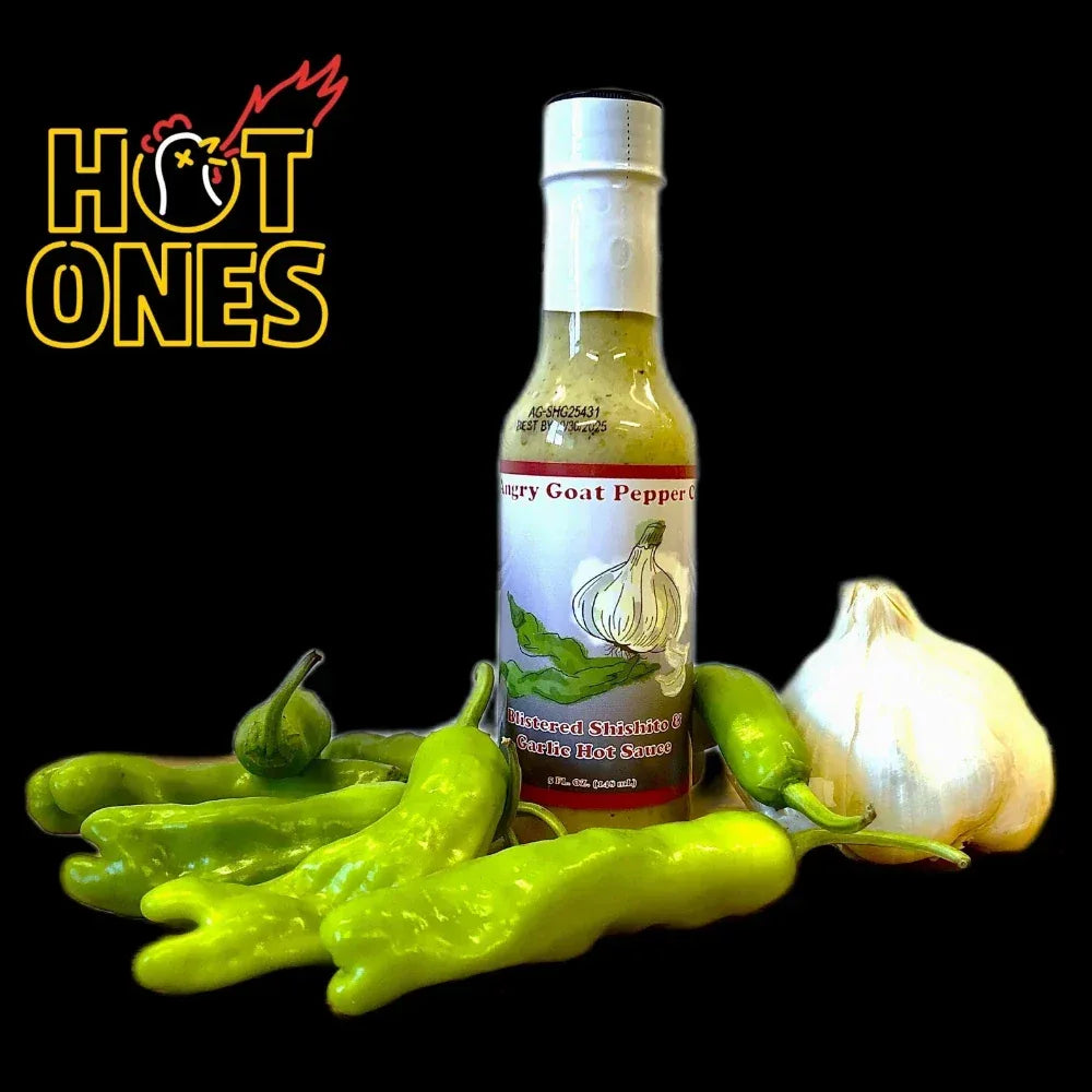 Angry Goat Blistered Shishito and Garlic Hot Sauce 5oz (148ml) - Chile Mojo