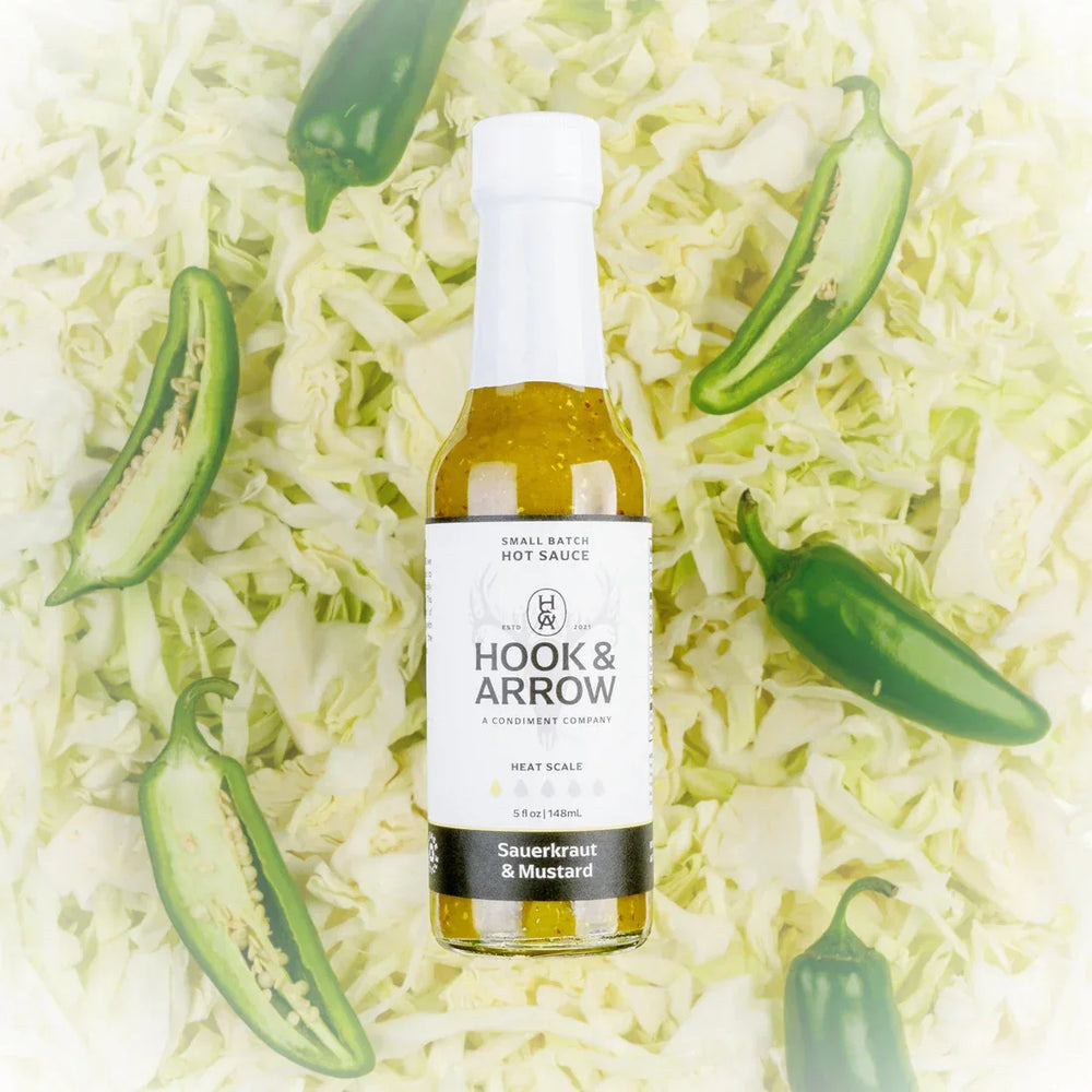 Hook & Arrow Spicier Sauerkraut & Mustard Hot Sasuce 5oz (148ml) - Chile Mojo