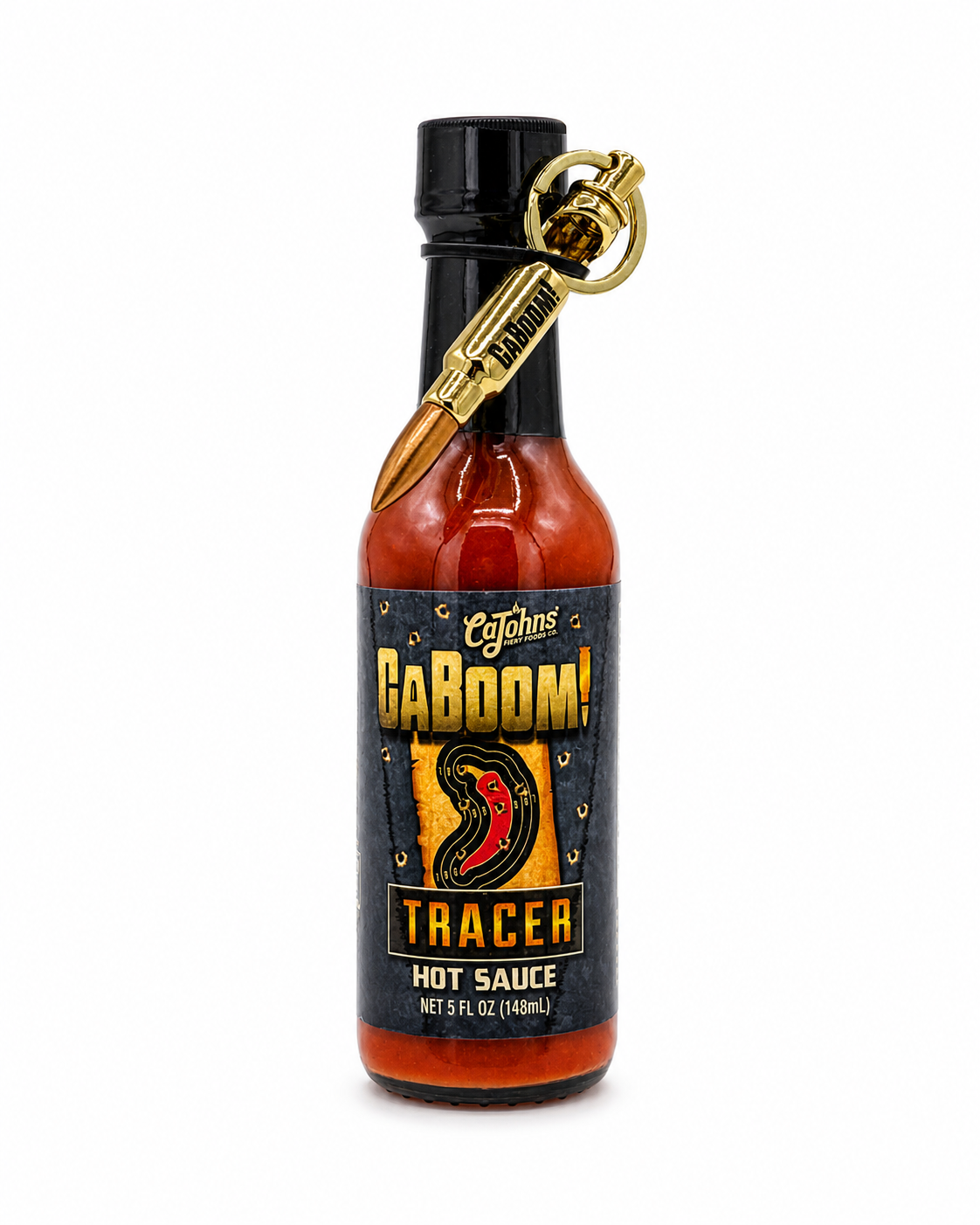 Caboom!! Tracer Hot Sauce with bullet key chain 148ml (5oz)