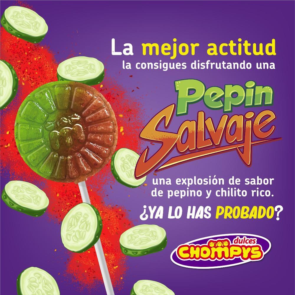 Chompys Pepin Salvaje - Spicy Cucumber Lollipop - Chile Mojo
