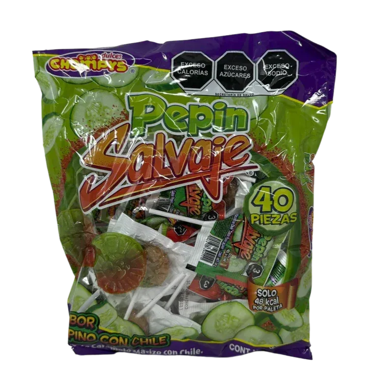 Chompys Pepin Salvaje - Spicy Cucumber Lollipop - Chile Mojo