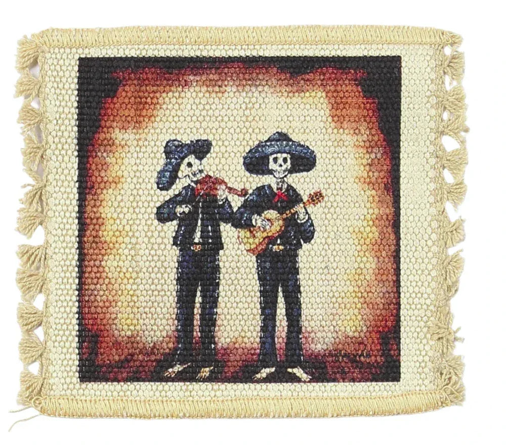 Day of the Dead Digital Print Coaster - Dos Mariachis - Chile Mojo