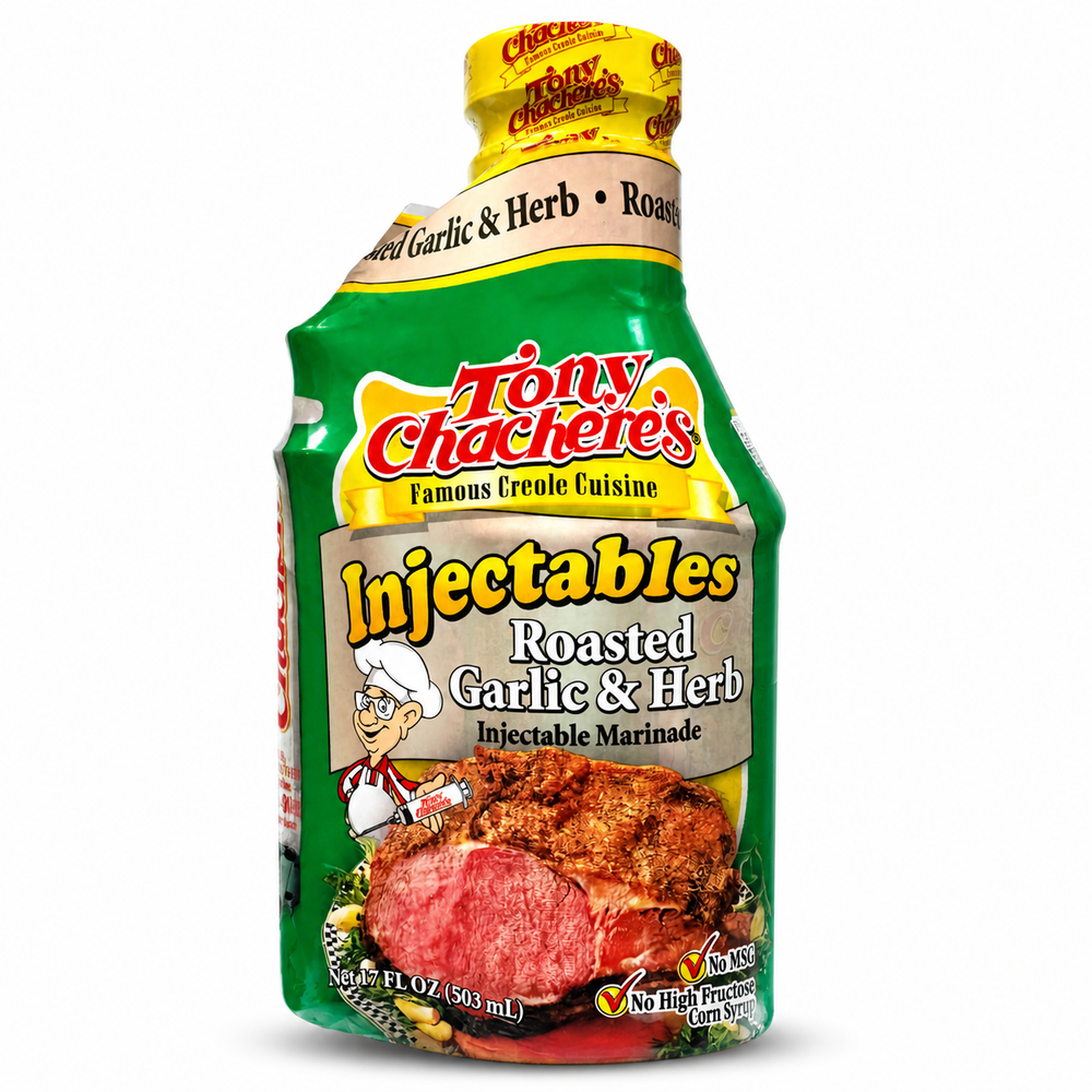 Tony Chachere's Injectables Roasted Garlic & Herb Marinade. 17fl oz. (503ml)