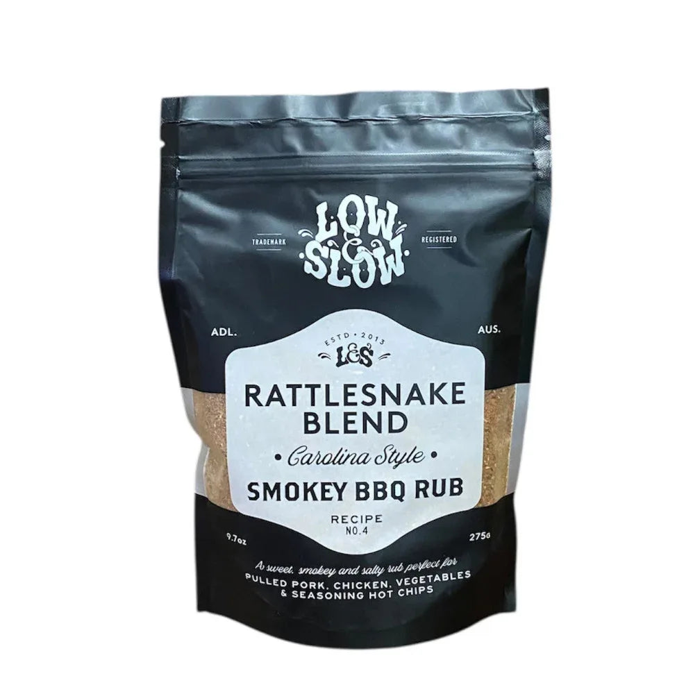 Low n Slow BBQ Rub Carolina Style Rattlesnake Blend 275gm - Chile Mojo