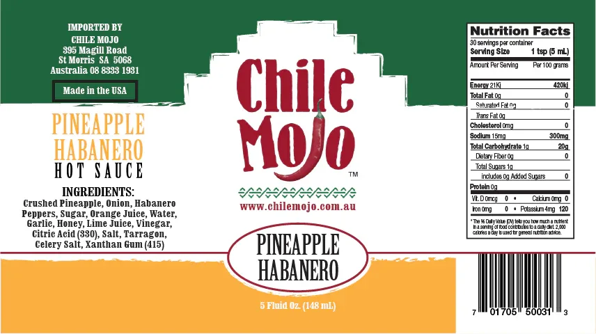 Chile Mojo Hot Sauce Pineapple Habanero 148ml (5oz) - Chile Mojo