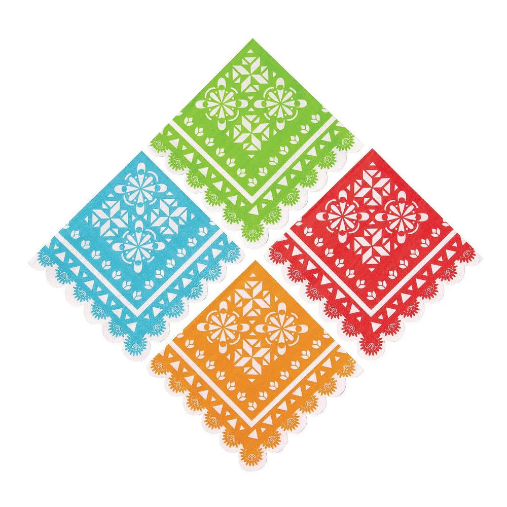Papel Picado Banner Beverage Napkins - 16 pack - Chile Mojo