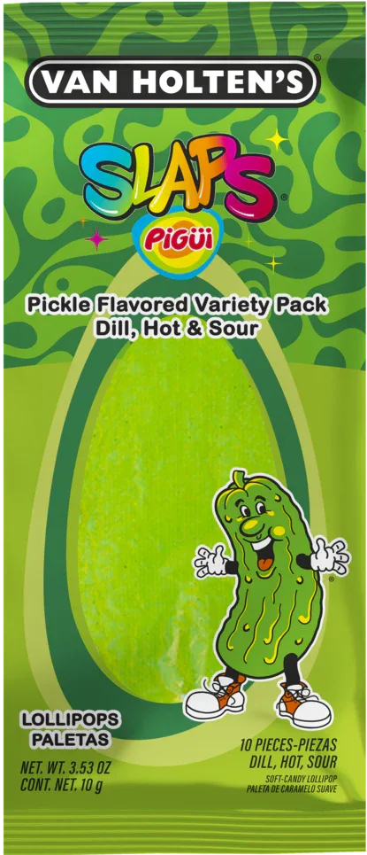 Pigui Slaps Mexican Candy Van Holtens Pickle Variety Flavor Mix - 10 pieces (95gm) - Chile Mojo