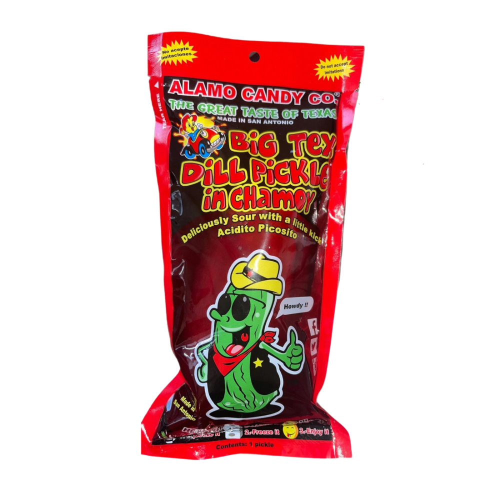 Big Tex Dill Pickle in Chamoy by Alamo Candy - Full Size