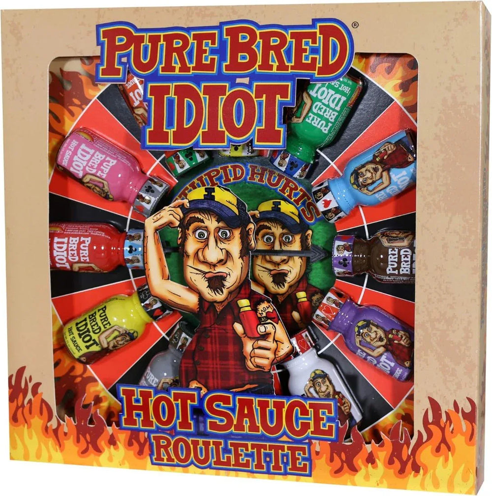 Pure Bred Idiot Hot Sauce Roulette Game - 12 sauce set - Chile Mojo