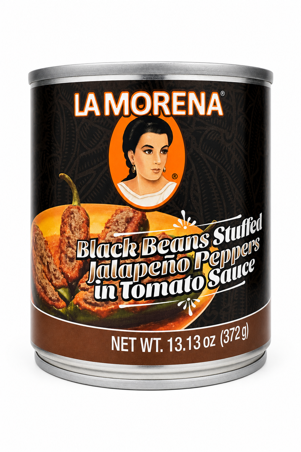 La Morena Black Beans stuffed Jalapeno Peppers in Tomato Sauce 13.13oz. (372g)