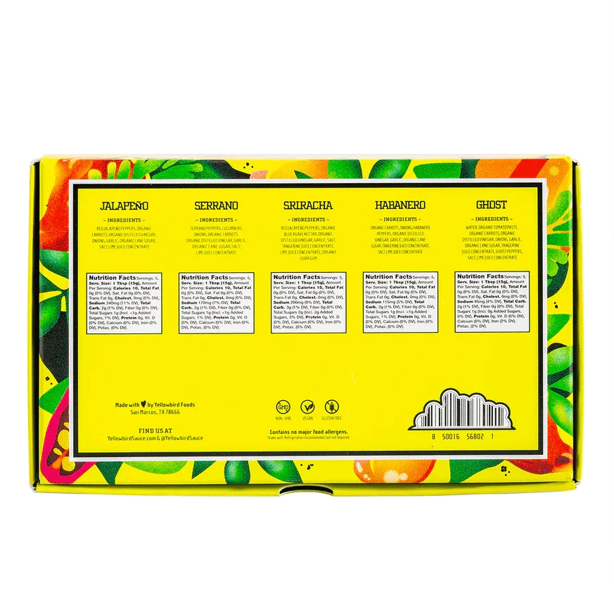 Yellowbird Mini Hot Sauce Sampler Set - 5-pack - Chile Mojo