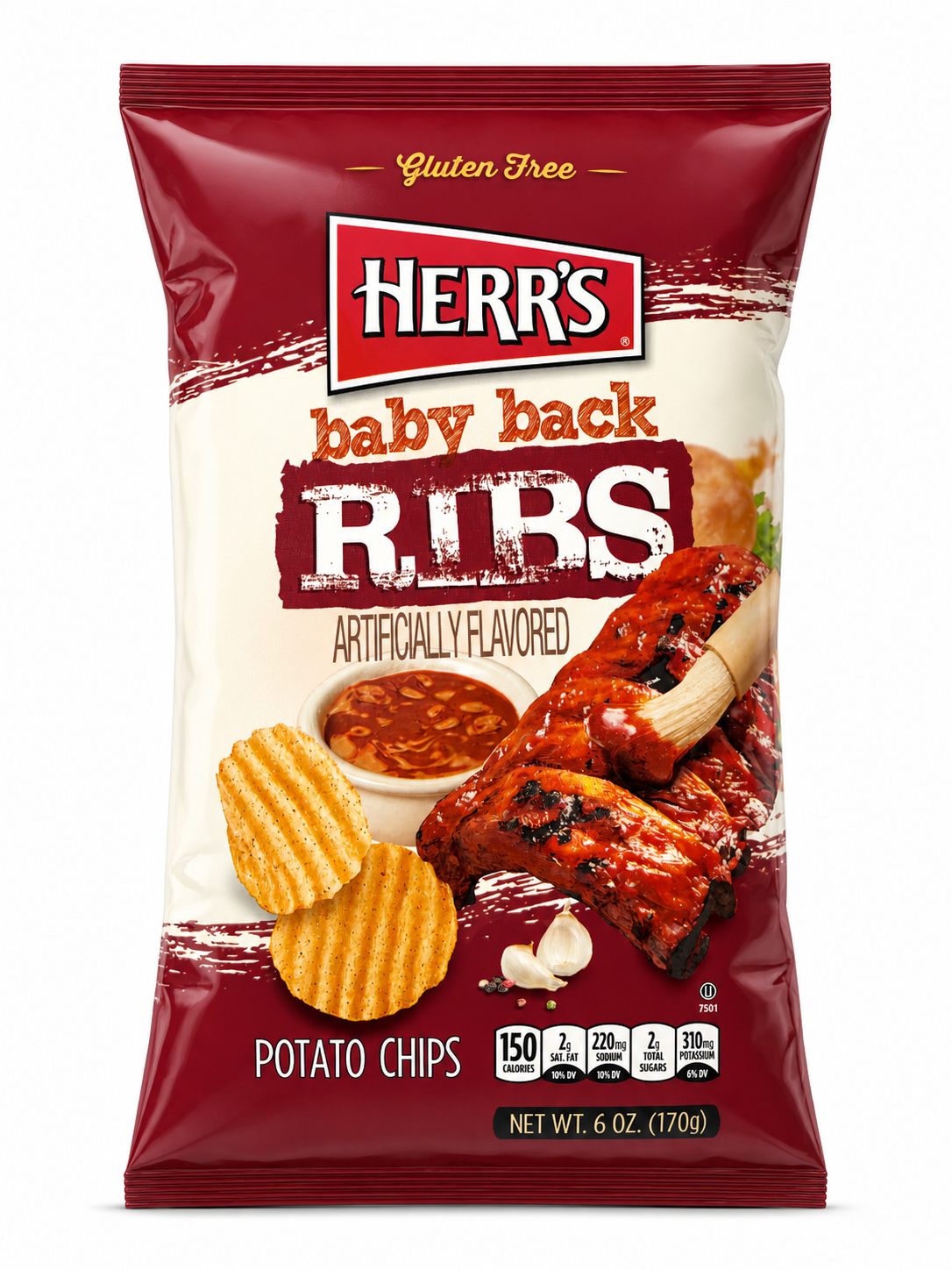 Herr's Baby Back Ribs potato chips