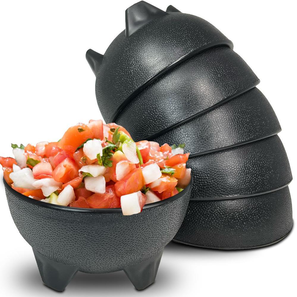 Black Molcajete-style Plastic Salsa Bowls - Chile Mojo