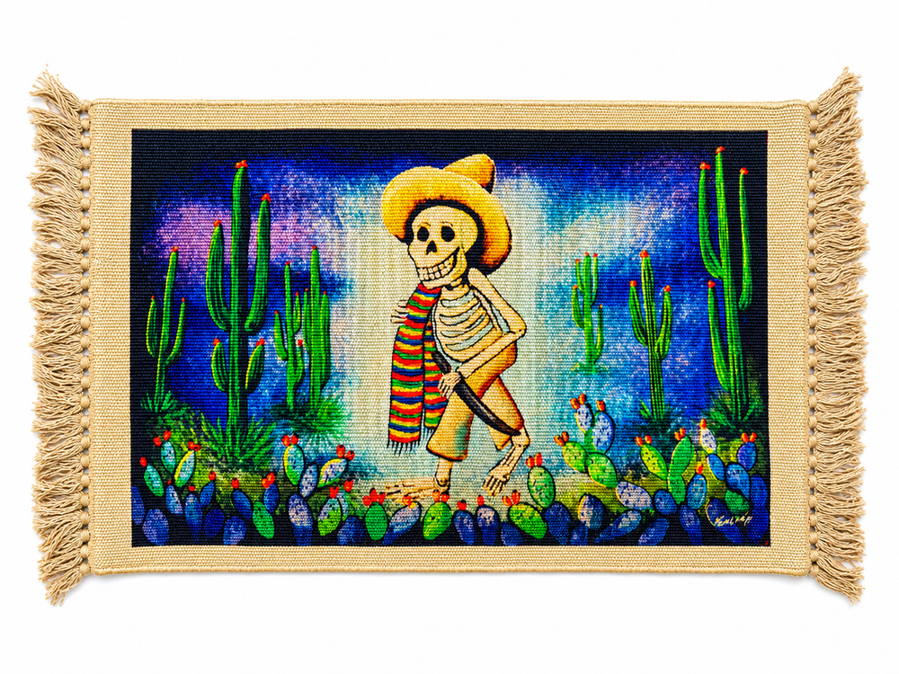 Day of the Dead Digital Print Placemat - Campesino