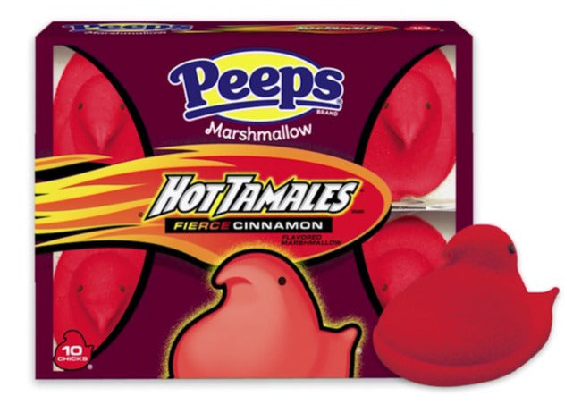 Peeps Marshmallow Chicks - Hot Tamales Fierce Cinnamon Flavour - 10pk