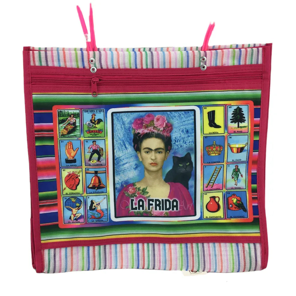 Mexican Mesh Market Bag with zipper - La Frida - Chile Mojo