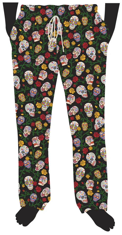 Lounge Pants - Day of the Dead Sugar Skulls - Chile Mojo