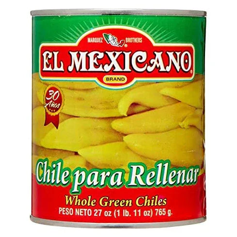El Mexicano whole mild green chiles 765gm - Chile Mojo