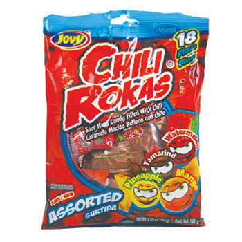 Jovy ChiliRokas chili filled hard candy - 18pk 170gm