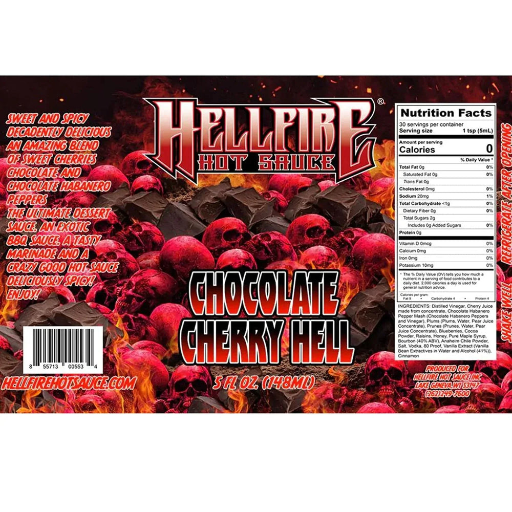 Hellfire Chocolate Cherry Hell Hot Sauce 148ml (5oz) - Chile Mojo