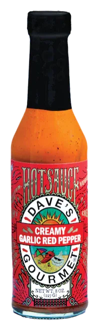 Daves Gourmet Creamy Garlic Red Pepper Hot Sauce 227gm (8oz) - Chile Mojo