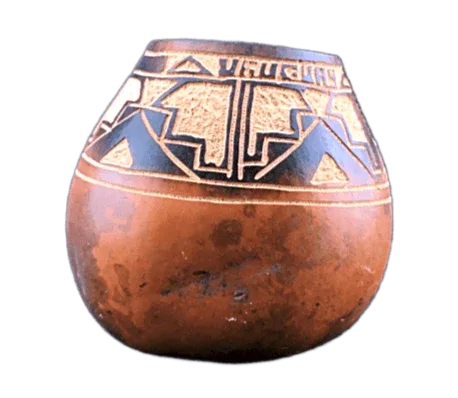Yerba Mate Natural Gourd with Azteca design - Chile Mojo
