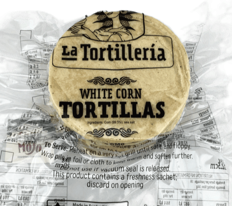 La Tortilleria Corn Tortillas 11cm - 500gm - approx 34