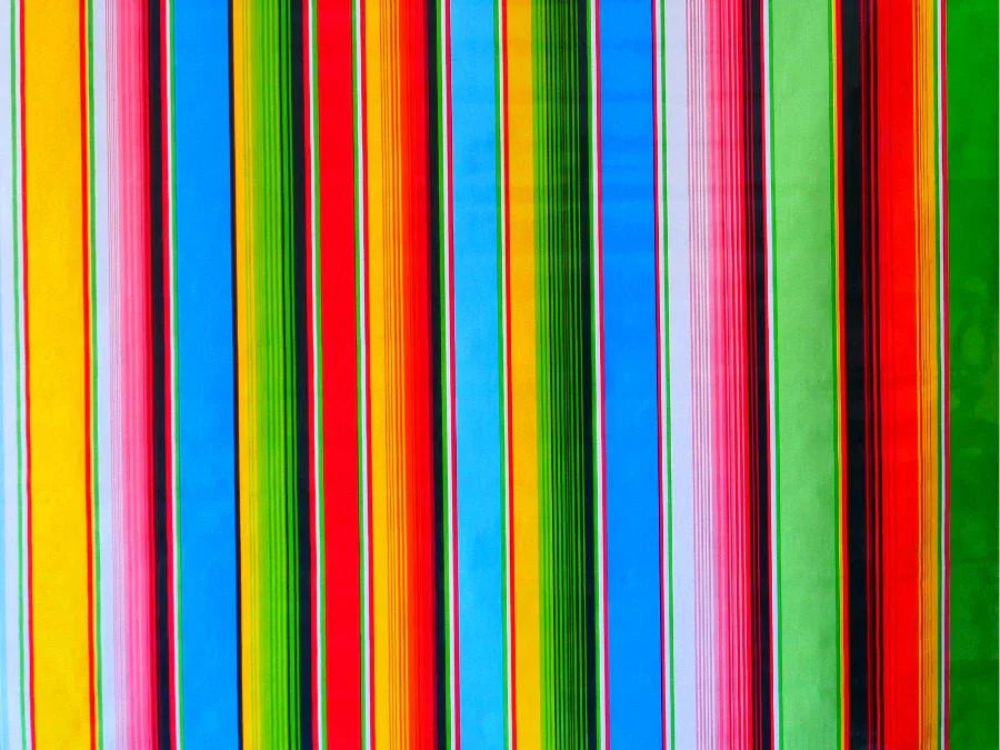 Mexican Oilcloth Table Cover - Serape Stripes - Chile Mojo