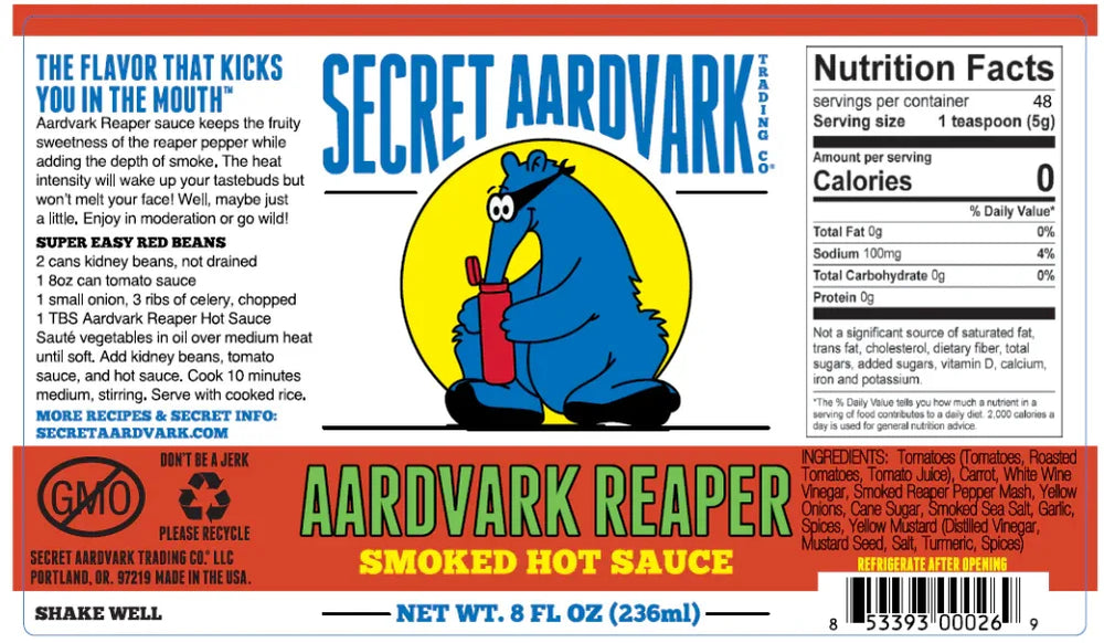 Secret Aardvark Reaper Smoked Hot Sauce 236ml (8oz) - Chile Mojo