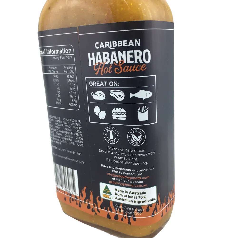 Caribbean Habanero Hot Sauce by Pinard 200ml - Chile Mojo