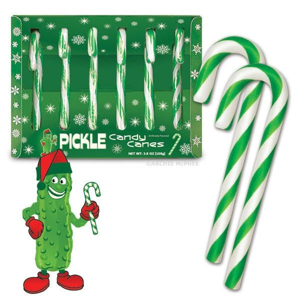 Pickle Candy Canes - set of 6
