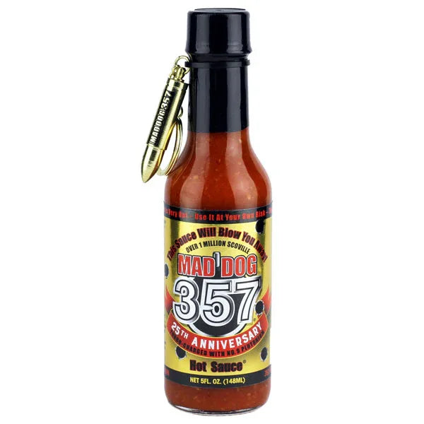 Mad Dog 357 Hot Sauce GOLD Edition w/ Bullet 148ml (5oz) - Chile Mojo