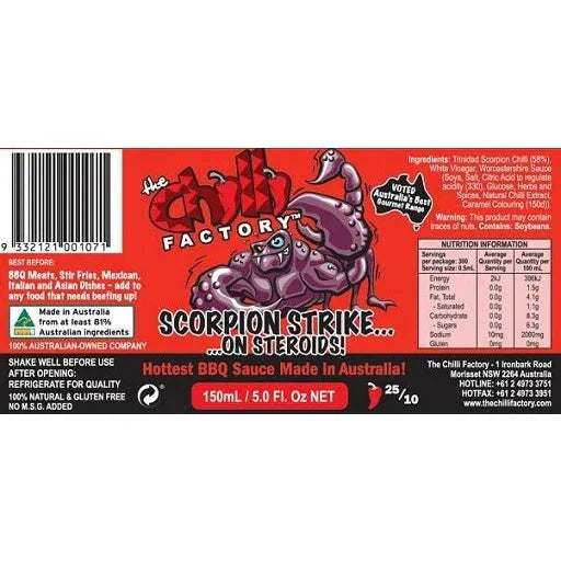 Chilli Factory Scorpion Strike on Steroids 150ml - Chile Mojo
