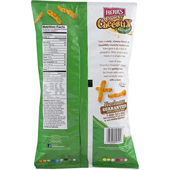 Herrs Crunchy Jalapeno Cheestix 255gm (9oz) - Chile Mojo