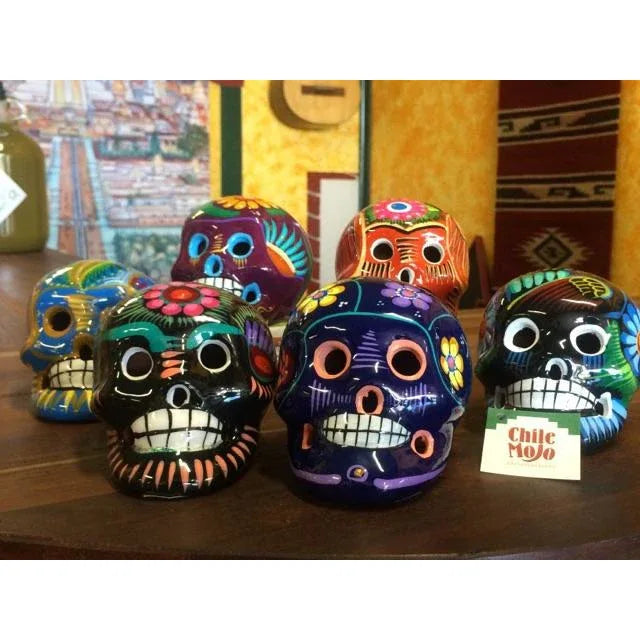 Calavera colored ceramic Skull Small 8cm-12cm - Chile Mojo