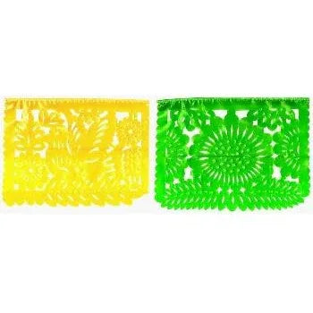 Papel Picado - paper Traditional Flowers 10 sheets 36cm x 22cm (4 meters) - Chile Mojo