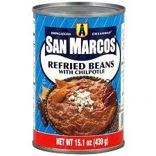 Beans San Marcos Refried Pinto with Chipotle 425gm - Chile Mojo