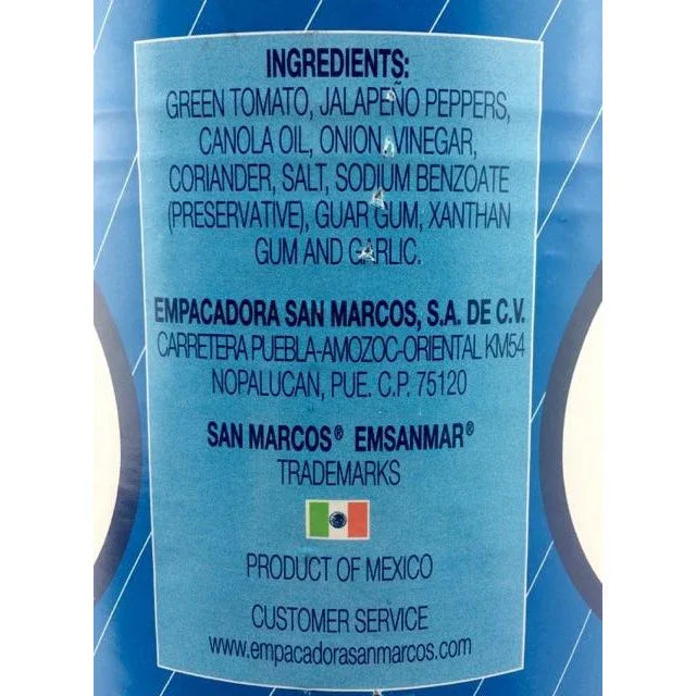 Salsa Mexicana Verde (green) San Marcos A10 (3kg) - Chile Mojo