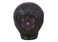 Day of the Dead Hand Painted Day of the Dead Black Metallic Skull - Chile Mojo