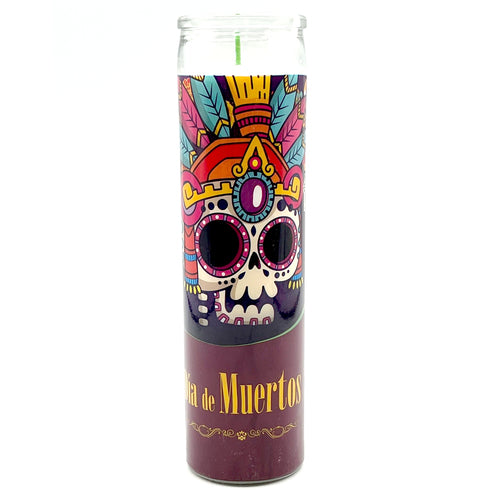 Mexican Candle - Day of the Dead Aztec Priest