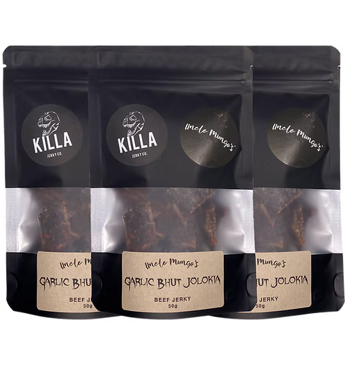 Uncle Mungo's Garlic Bhut Jolokia Beef Jerky 50g