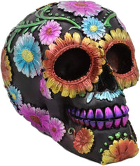 Day of the Dead Hand Painted Sugar Skull - multi flowers - Chile Mojo