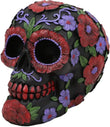 Day of the Dead Hand Painted Sugar Skull - red flowers - Chile Mojo
