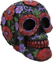 Day of the Dead Hand Painted Sugar Skull - red flowers - Chile Mojo