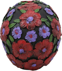Day of the Dead Hand Painted Sugar Skull - red flowers - Chile Mojo