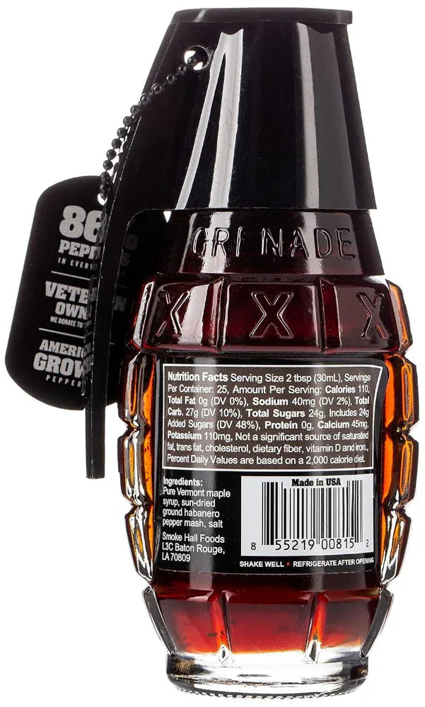 The Generals Hot Sauce Grenade - Maple Mayhem Hot Syrup 180ml (6oz) - Chile Mojo