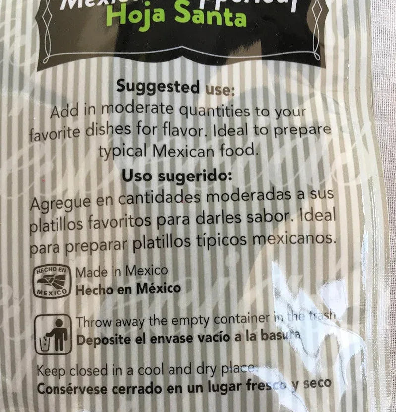 Mexican Pepperleaf (hoja santa) 5gm - Chile Mojo