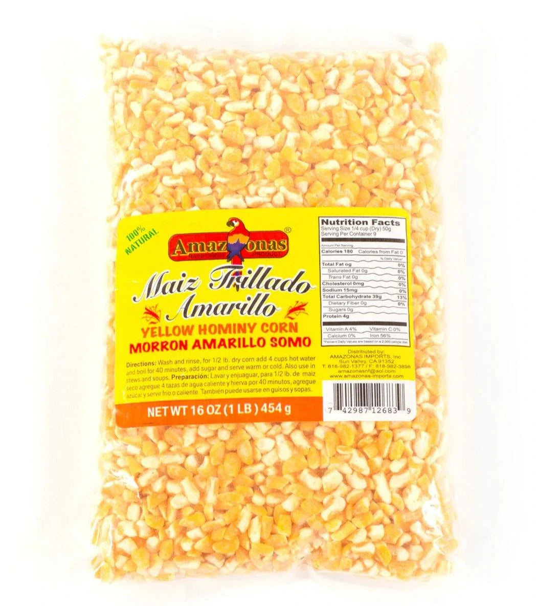 Amazonas Maiz Trillado Amarillo (yellow hominy corn) 454gm